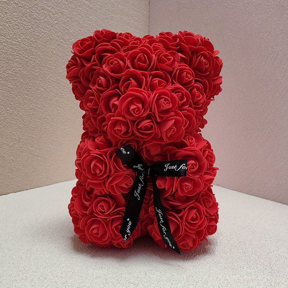 Bear of artificial roses - 24,5cm