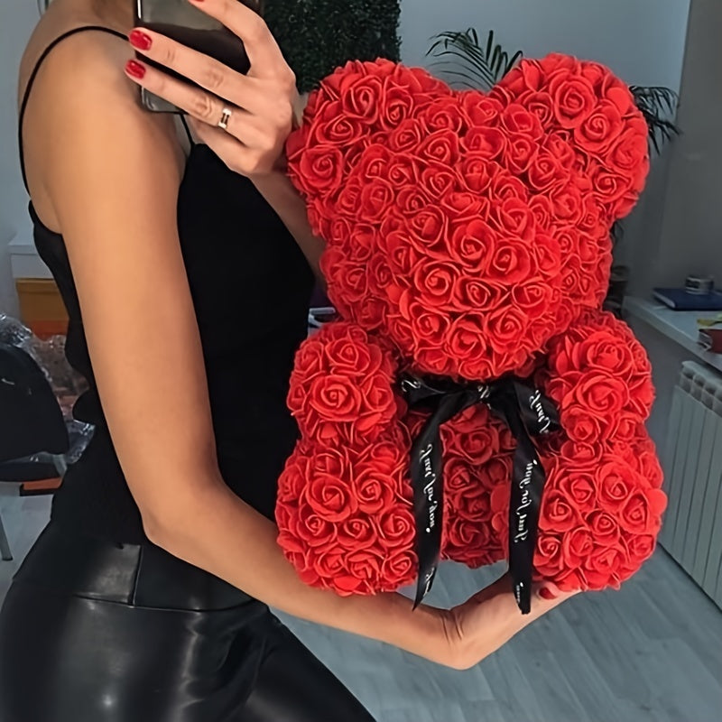 Bear of artificial roses - 35cm