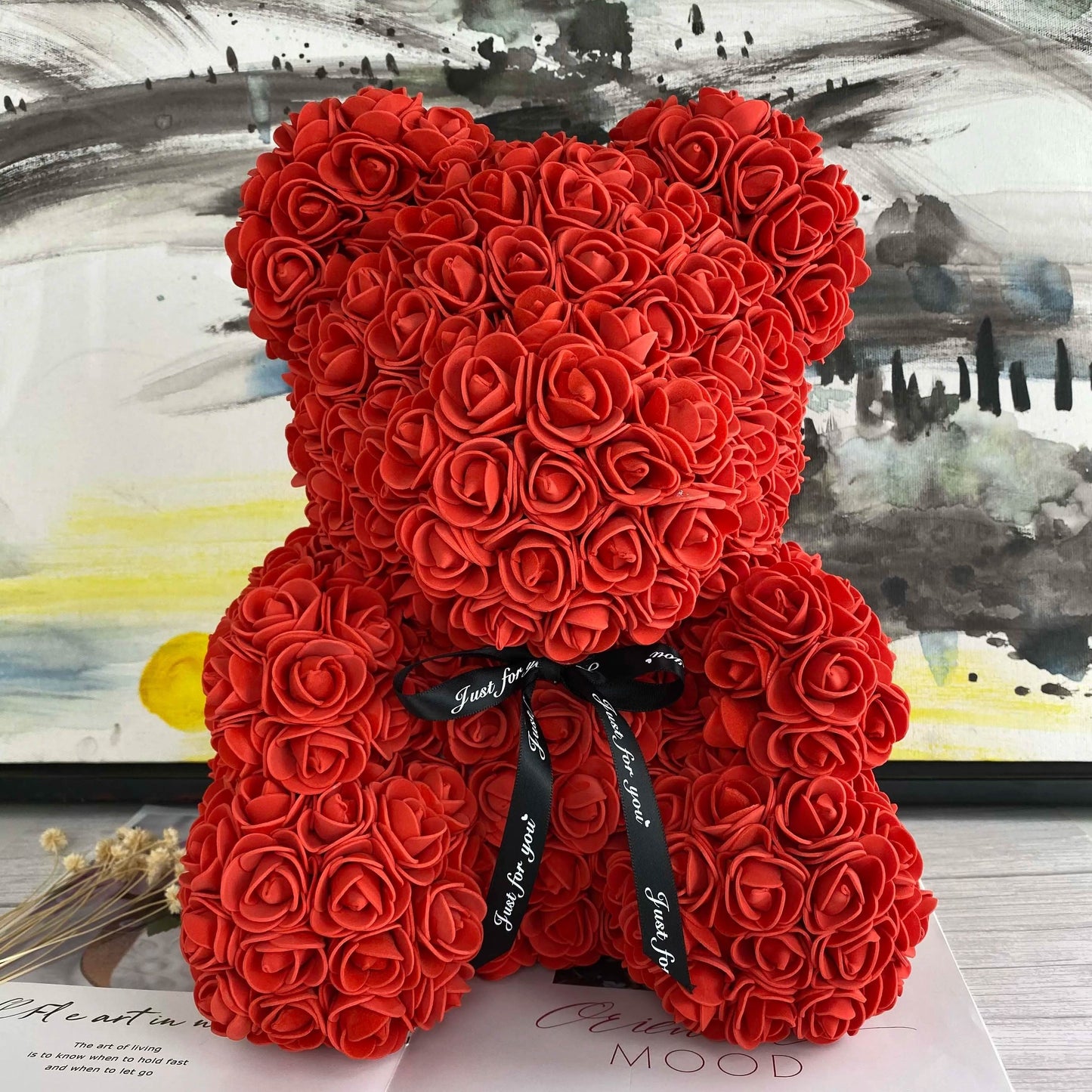 Bear of artificial roses - 35cm