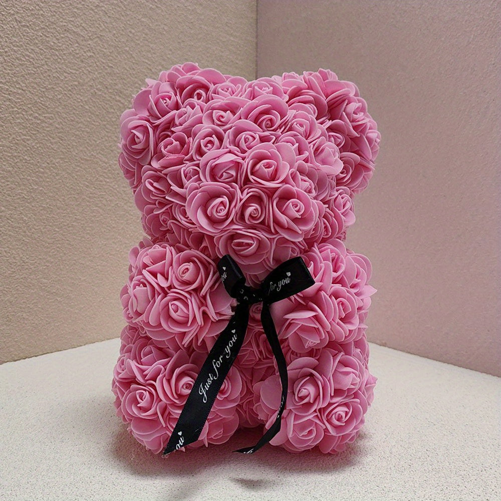 Bear of artificial roses - 24,5cm