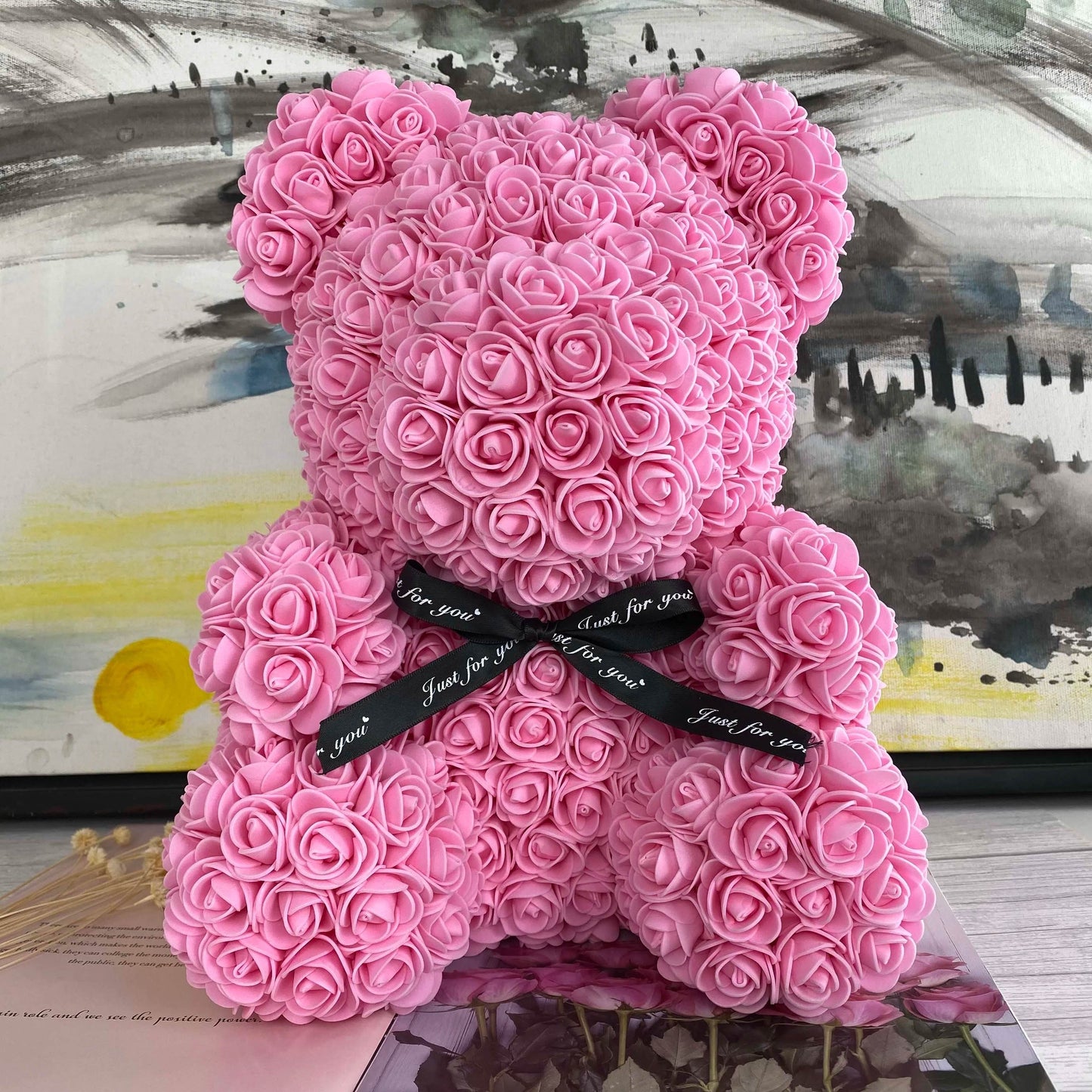 Bear of artificial roses - 35cm