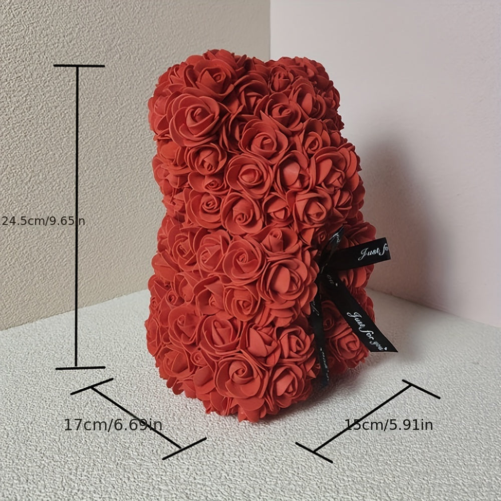 Bear of artificial roses - 24,5cm